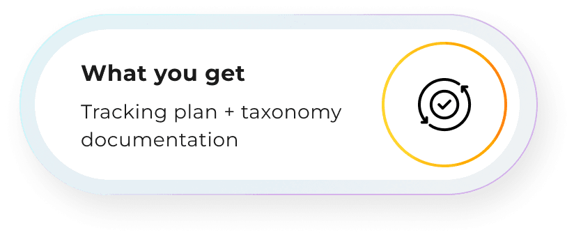 What you get: Tracking plan + taxonomy documentation