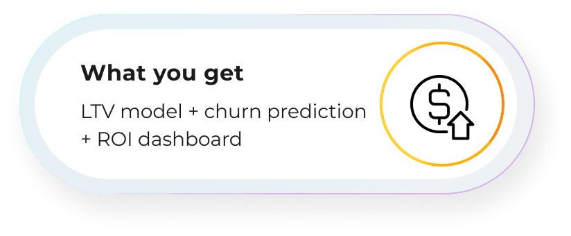 What you get: LTV model + churn prediction + ROI dashboard