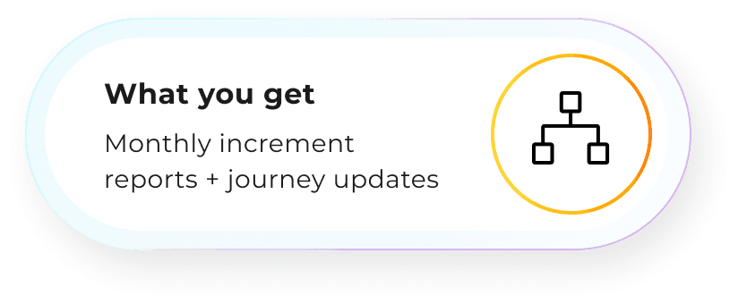 What you get: Monthly increment reports + journey updates