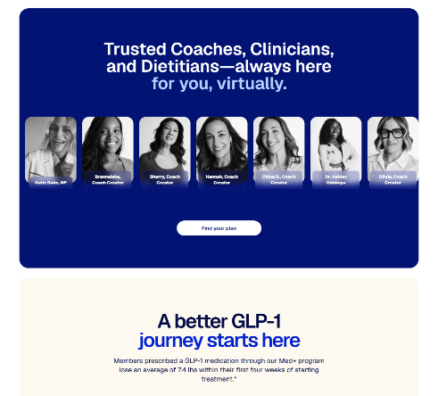 WeightWatchers coaches, clinicians, and dietitians with GLP-1 program