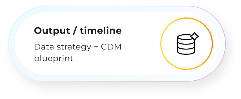 Output / timeline: Data strategy + CDM blueprint