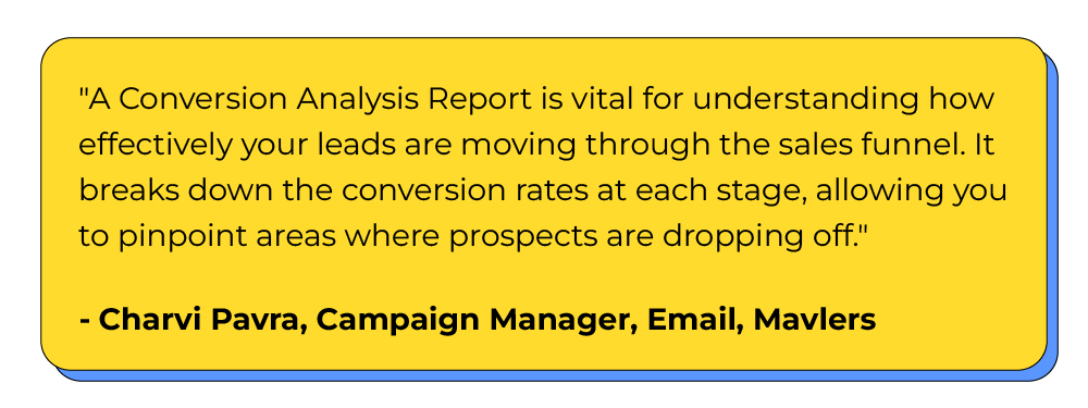 Conversion analysis report